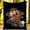1pc Taz3 Theme Soft Flannel Throw Blanket - Digital Print, Polyester, Cozy for All Seasons, Perfect for Outdoor, and Travel