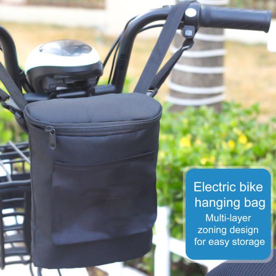 Сумка для хранения руля электровелосипеда, водонепроницаемая ткань Оксфорд, большая вместимость, универсальный органайзер для руля электровелосипеда, мотоцикла, сумка на молнии