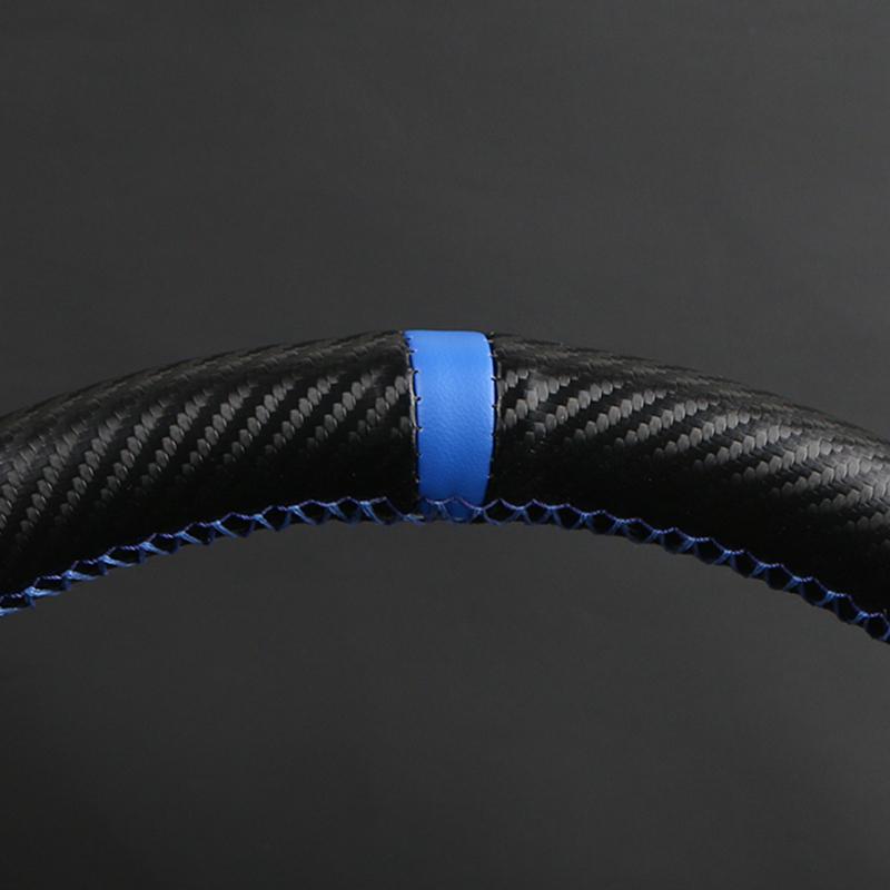 Carbon Fiber Leather Car Steering Wheel Cover For Kia Rio Rio5 Hyundai Getz (Facelift) 2005-2011 Accent 2006-2011