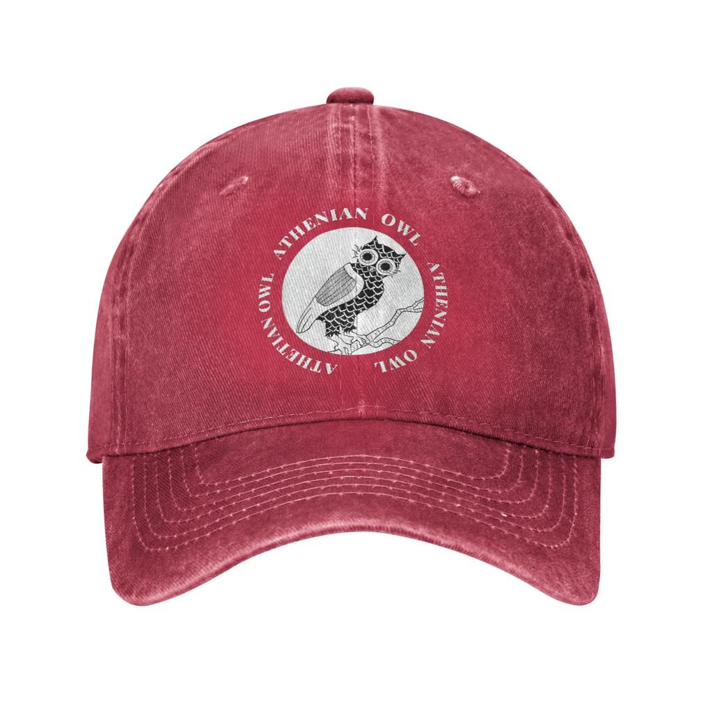 Cute Athenian Owl Ancient Greek Unisex Women Baseball Cap Tetradrachm Coin Distressed Denim Hat Vintage Outdoor Travel Soft Sun Cap