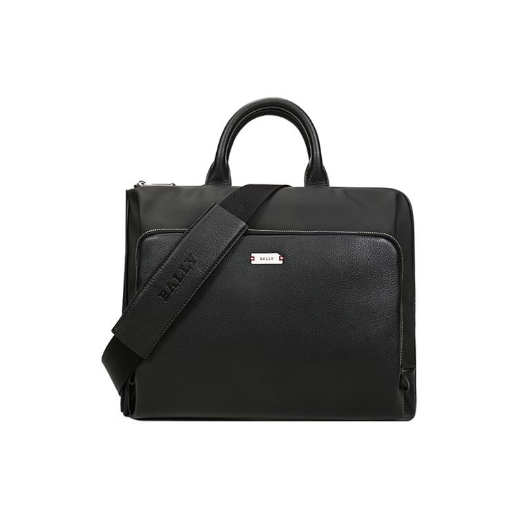 Bally Valdio Classic Minimalist Solid Color Logo Canvas And Leather Tote Bag Men Tote Bag Black 6231779