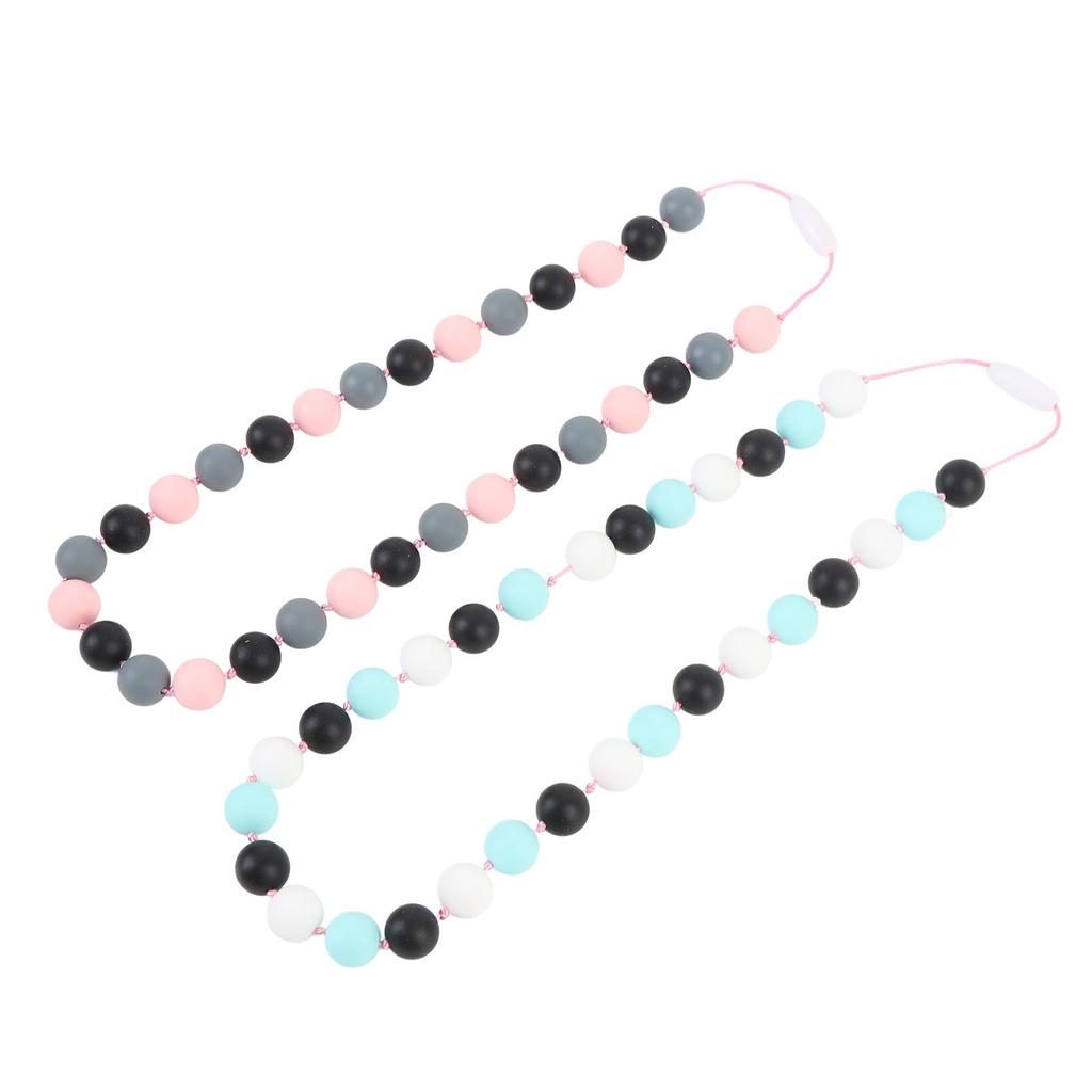 Набор из 2 силиконовых сенсорных ожерелий с регулируемым ремешком, стильное мягкое сенсорное ожерелье против скольжения для детей