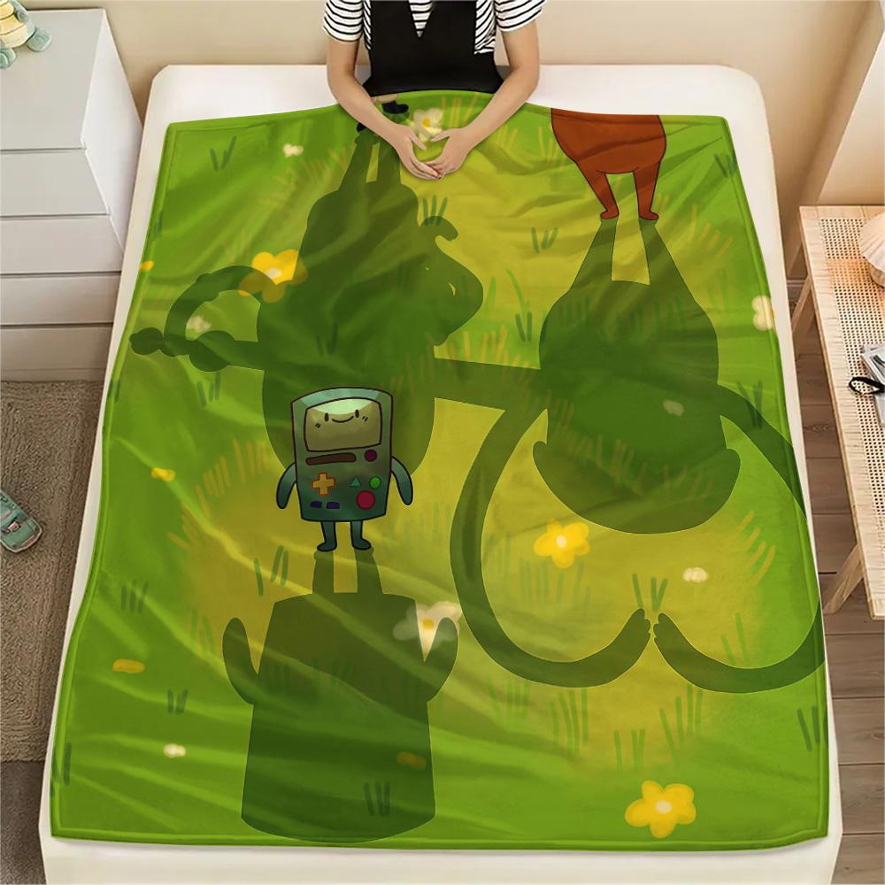 Adventure Time Flannel Blanket, High quality Comfortable for All Seasons, Home Decor, Warmth and Comfort