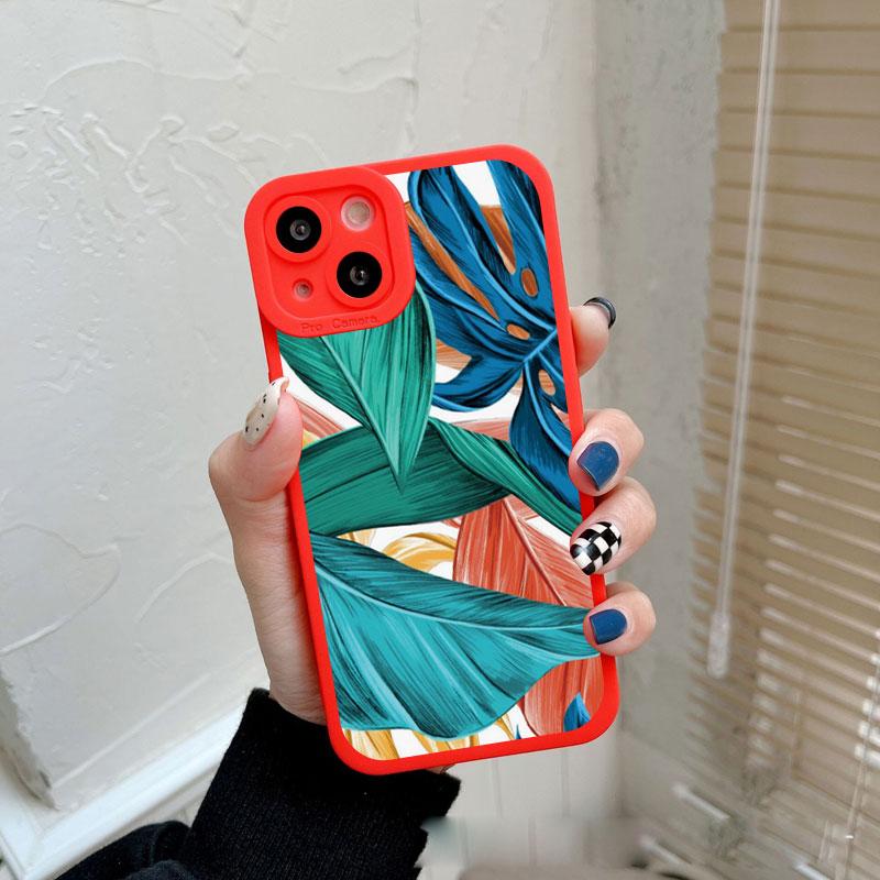 Чехол Листья Монстеры Зеленый Для iPhone 14 Plus 14 13 12 11 Pro Max XR XS X 7 8 Plus SE 2020 Чехлы Милые Мягкие Силиконовые Задние Крышки