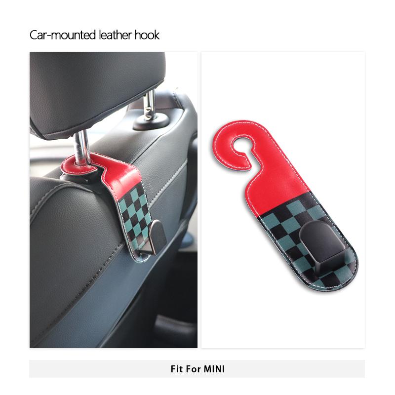 Car Headrest Hook Leather Rear Seat Hanging For MINI Cooper R50 R53 R56 R60 R61 F54 F55 F56 F60 U25 F66 F65 J01 J05 Car Holder