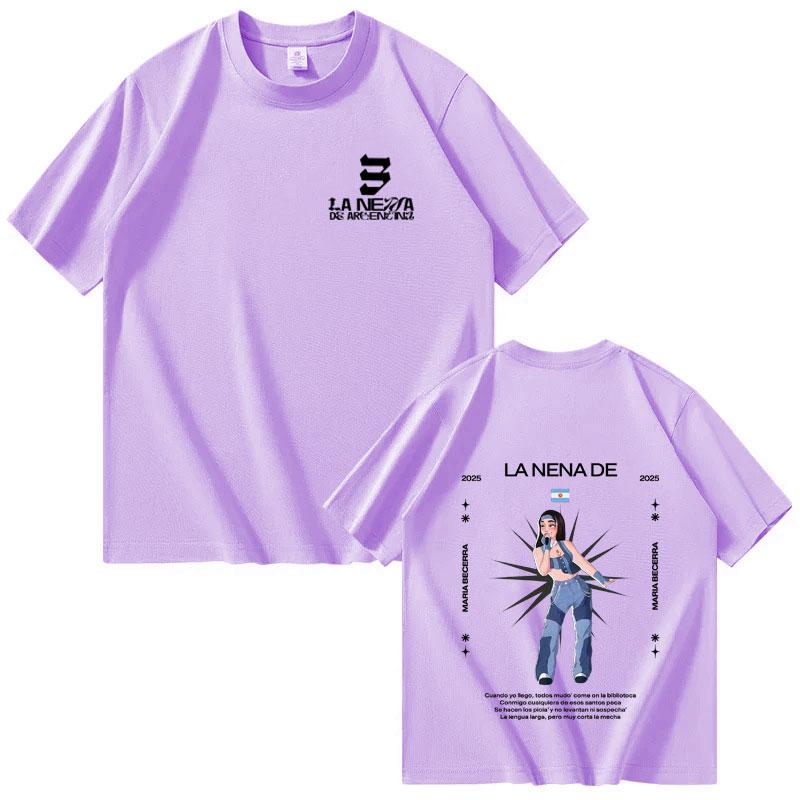 Singer Maria Becerra La Nena Album 2025 Gothic TShit Mens Women Fashion Summer Print 100 Pure Cotton Loose Y2K Tshirt Hot Sale