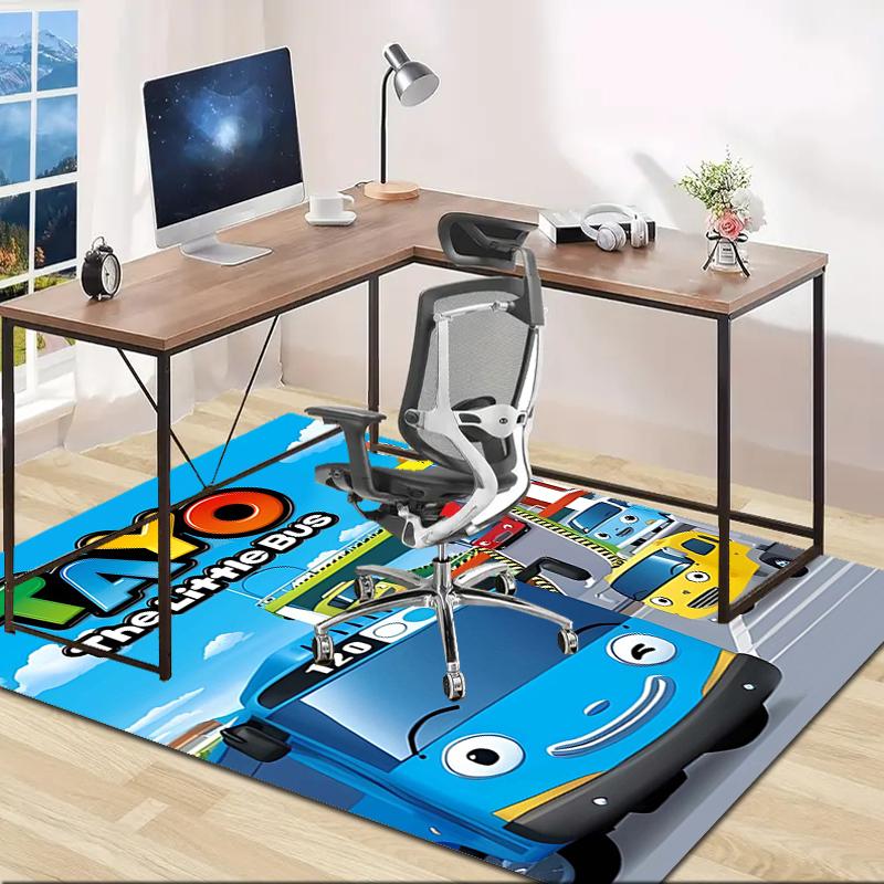1pc Tayo The Little Bus3 Design Area Rug - Non-Slip, Soft & Cozy Floor Mat for Living Room, Bedroom, Office - Indoor/Outdoor Decorative Carpet