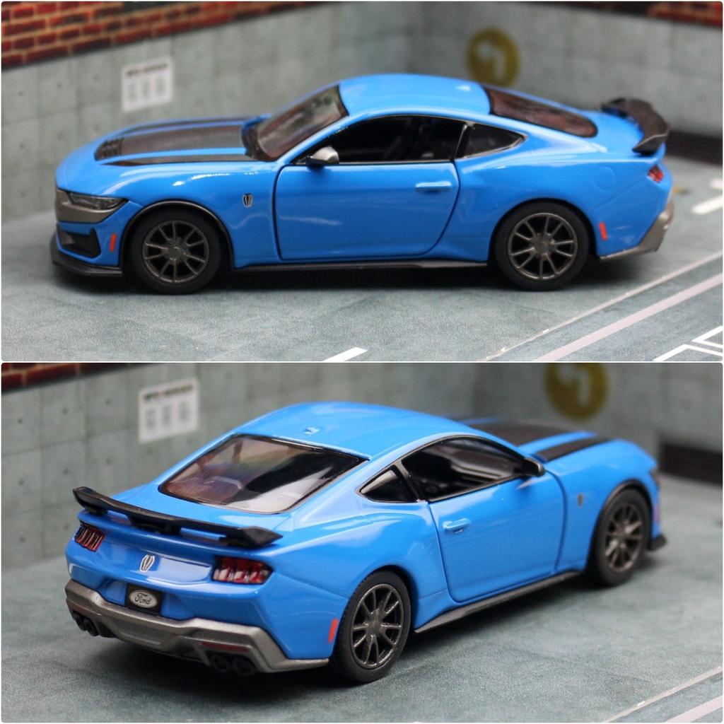 Модель игрушечной машины 1/38 2024 Ford Mustang Dark Horse литой сплав миниатюрный металлический коллекционный подарок для детей мальчик ребенок