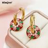 SIMJOO круглые серьги с глазурью во французском стиле, роскошные нишевые серьги в стиле ретро, ​​модные темпераментные женские серьги