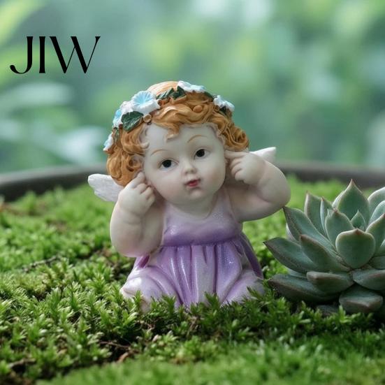 Small Shelf Decor Items Garden Fairy Figurine, Hand-Painted Resin Statue with Wings, Indoor Outdoor Yard Birthday Gifts for Kids Lawn Decor,