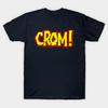 Мужская черная футболка с принтом Crom, печать на трансферной бумаге No-Cut, хлопковая футболка