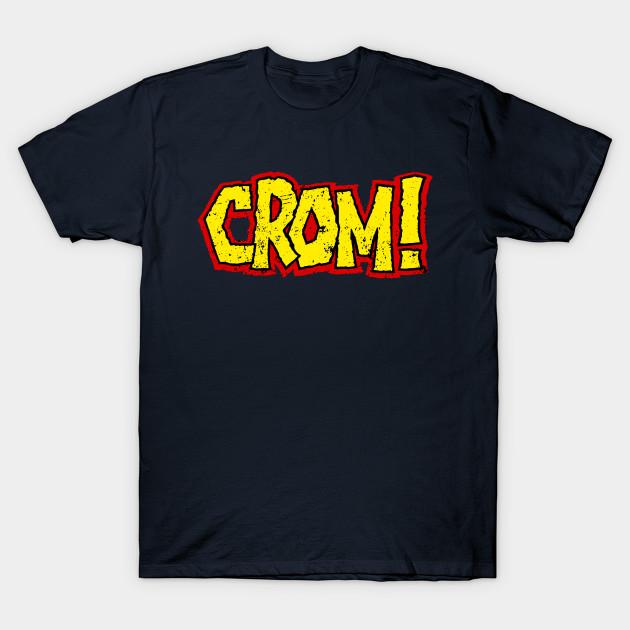 Мужская черная футболка с принтом Crom, печать на трансферной бумаге без вырезки, хлопковая футболка - Мужская летняя хлопковая футболка с графическим принтом