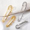 5pcs Rhinestone Large Safety Pins Crystal Brooch with 3/4/5 Loops for DIY Blankets Skirts Knitted Fabric Crafts Jewelry Findings