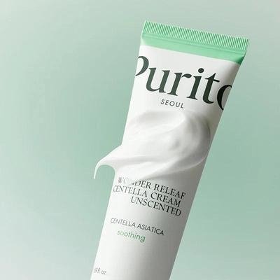 Purito Seoul Wonder Releaf Centella Cream Unscented 50ml, Веганский, Увлажняющий, Корейская косметика, Kbeauty, образец
