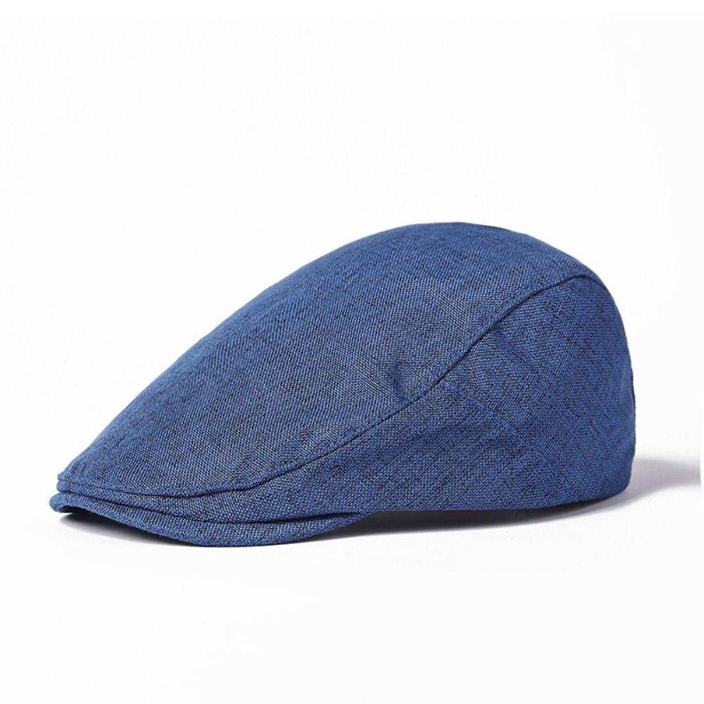 Cabbie Hat Vintage Men's Beret Cotton Casual Flat Cap Driving Solid Color Golf Hats Outdoor