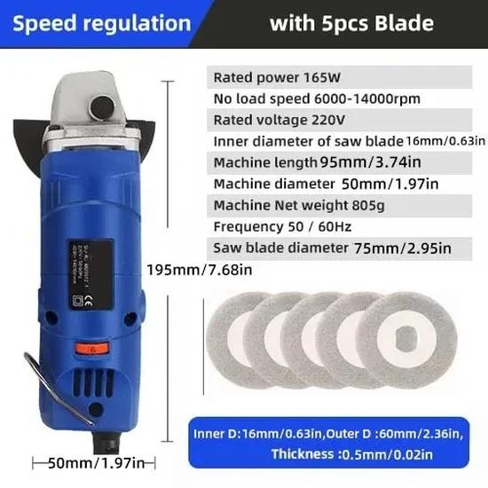 Mini Angle Grinder 6 Speed Electric Angle Grinder Polishing Machine For Cutting Diamond Metal Mini Grinding Machine