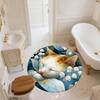 Sleeping Cat,Round Area Rug,Carpet Rug for Living Room Bedroom Sofa Playroom Decor,Non-slip Floor Mat