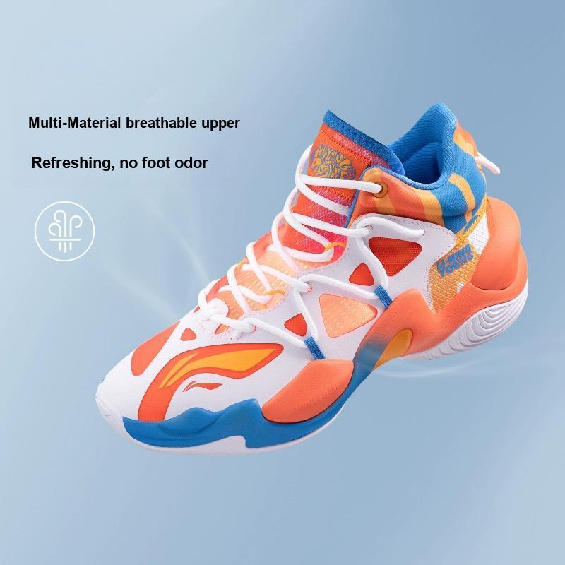 Баскетбольные кроссовки Li Ning Air Strike 6 Cloud с противоскользящей амортизацией, износостойкие, легкие, с отскоком, средней высоты, детские баскетбольные кроссовки YKBR036-41