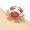 Lux Rhinestone Crab Brooch: High-Grade Alloy Animal Pin for Suits