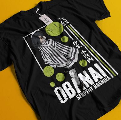 New Demon Slayer Shirt Obanai Iguro Tshirt Zenitsu T-Shirt Muzan Tanjiro Doma Tee