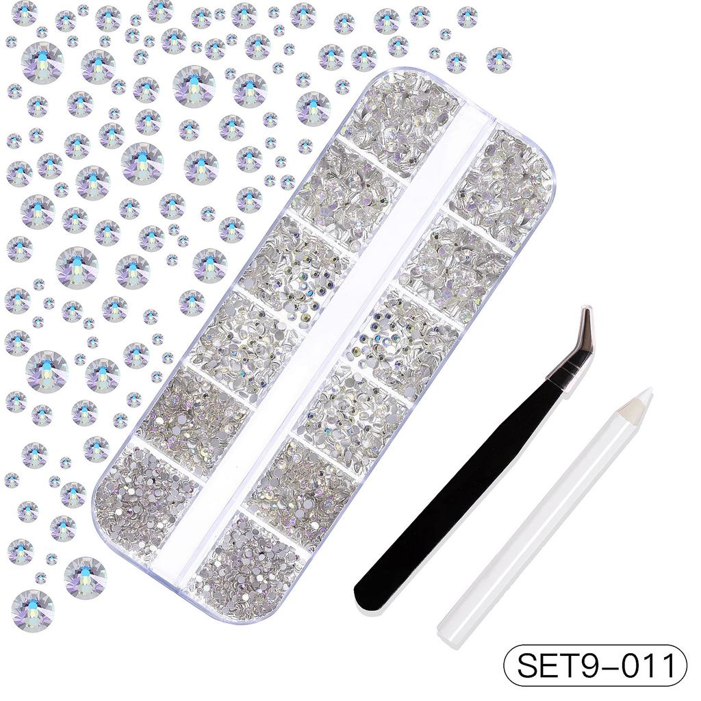 About 3000 Pcs Pearl+steel Balls Set Nail Charm White Half Round Pearl 1/1.2mm Steel Ball DIY Fairy Nail Art Jewelry Accessories