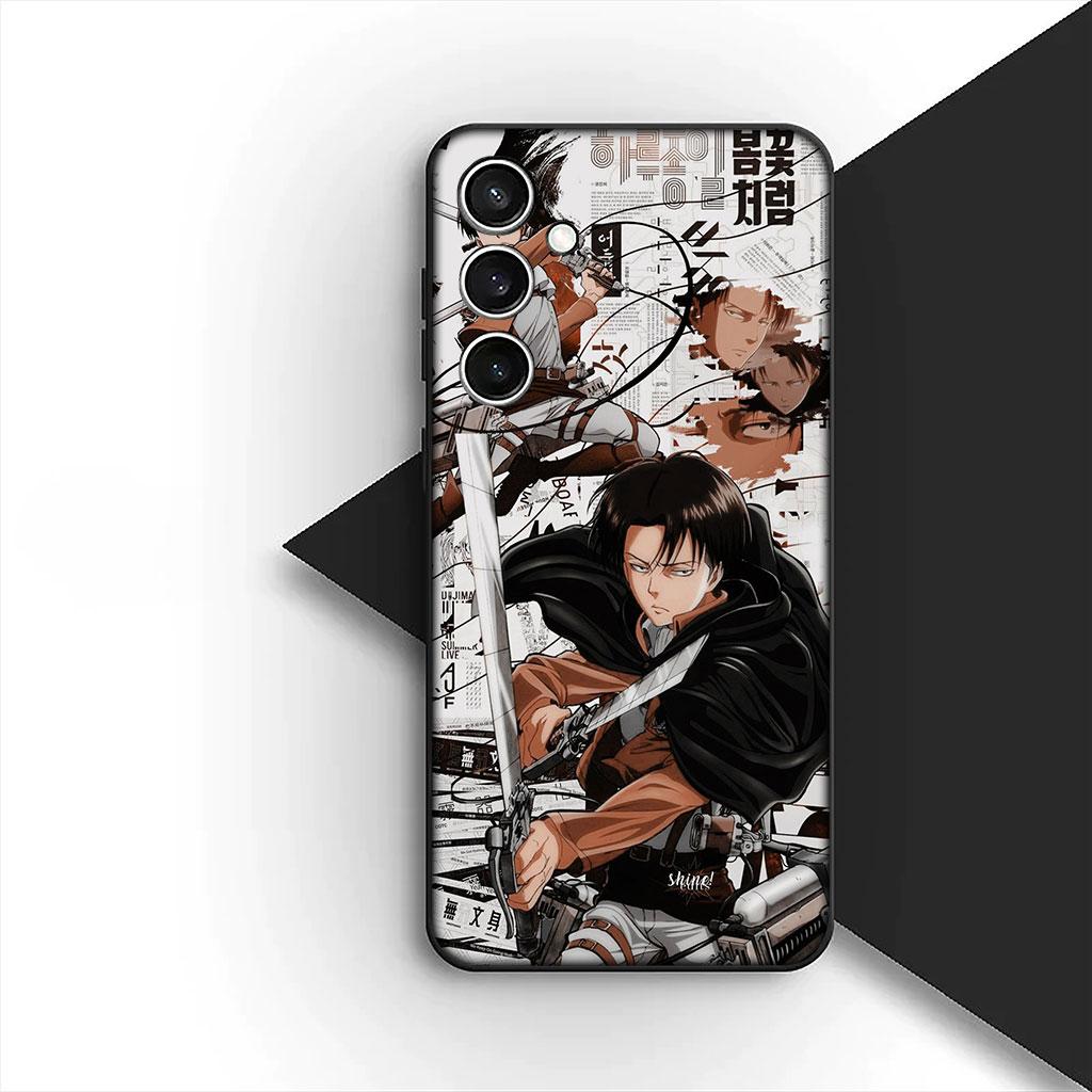 Чехол для телефона Samsung Galaxy S22 S21 S20 FE Ultra Plus A07 A17 A15 A16 A25 A57 A37 Чехол Комиксы Атака титанов Леви Эрен