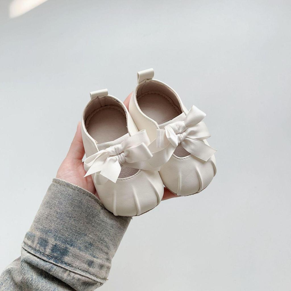 Spring & Autumn 0-2 Years Baby Girls' Korean Style Bowknot Soft Sole Princess Walking Shoes