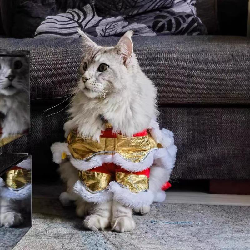 Костюм Танец льва Собака и кошка Весенний фестиваль Костюм собаки Китайский Новый год Ролевая игра Щенок питомец Чихуахуа щенок костюм