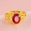 18K Gold Plated Imitation Tourmaline Zircon Open Ladies Ring