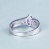Luxury White Fire Opal Rings Purple Zircon Anniversary Women Jewelry Rings