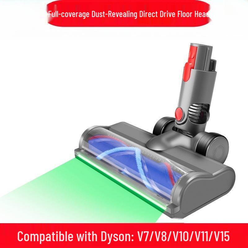 Электрическая напольная насадка Dyson-совместимая, зеленая, с подсветкой для обнаружения пыли, для V6-V11, V15