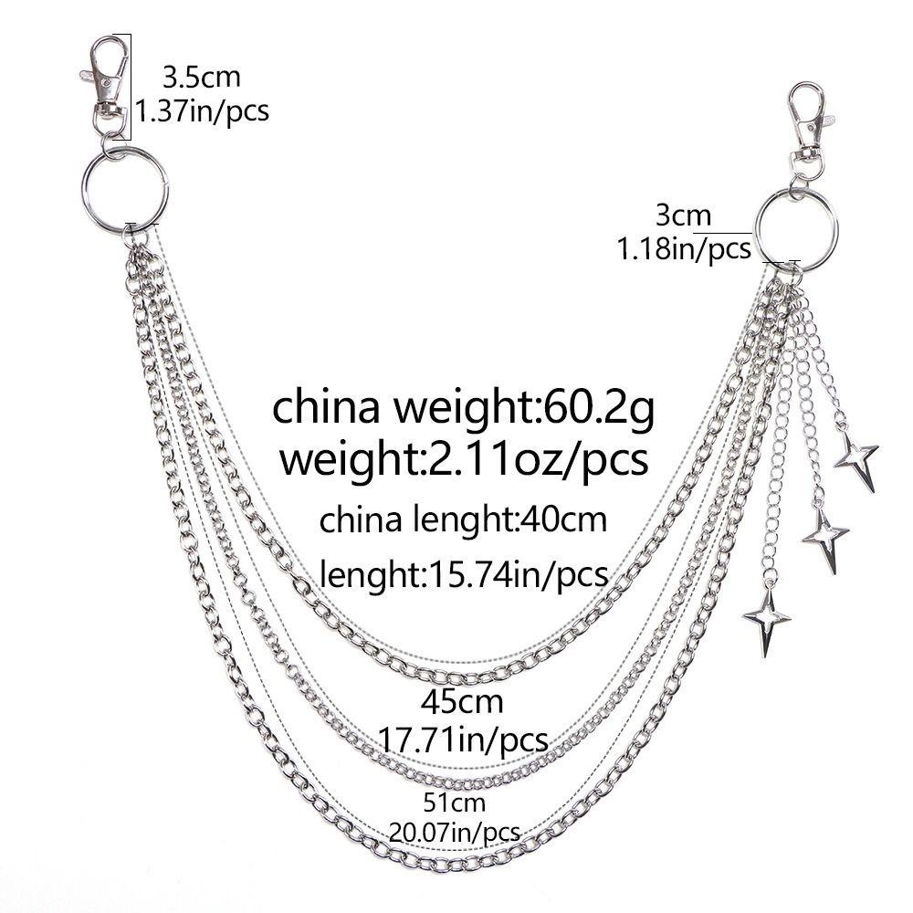 Gothic Tassel Pant Chain Metal Alloy Layered Jeans Chain Multi-layer Key Chains For Women Man