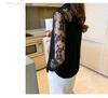 Women's 2025 Spring & Autumn Fashionable Lapel Lace Chiffon Blouse Cardigan