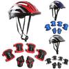 7Pcs Bicycle Sport Protective Gear Set Adjustable Kids Safety Skating Helmet Pad Set 48-55cm for Skateboard/Bike/Skating/Cycling