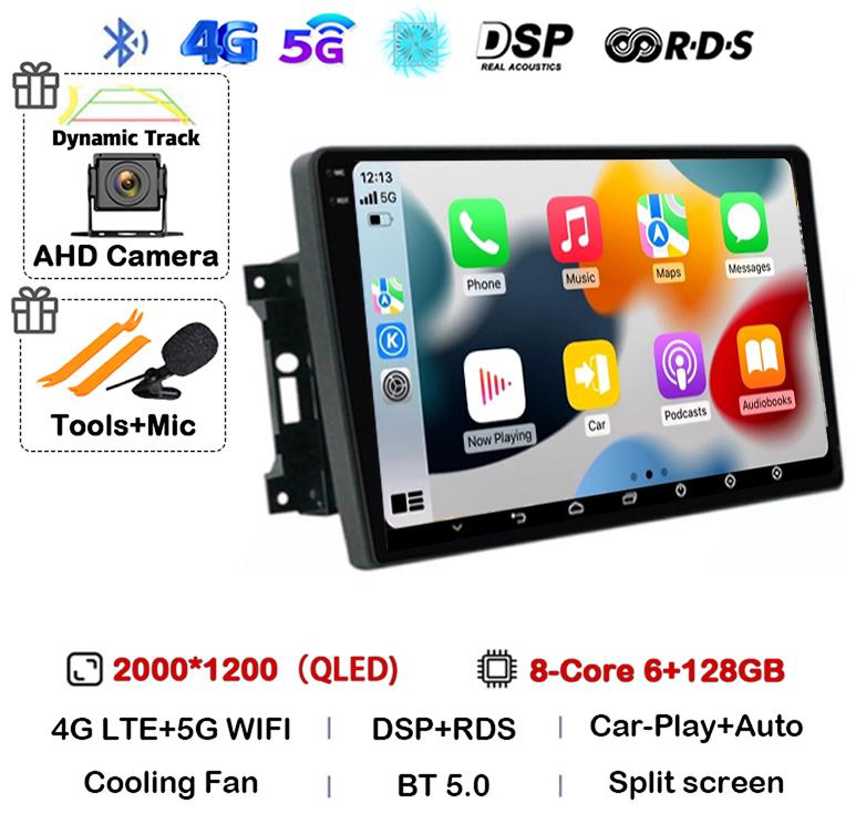 Android 14 Автомобильное радио для Jeep Compass Grand Cherokee Wrangler Chrysler Sebring Town Country Dodge Charger Мультимедиа Стерео 2din