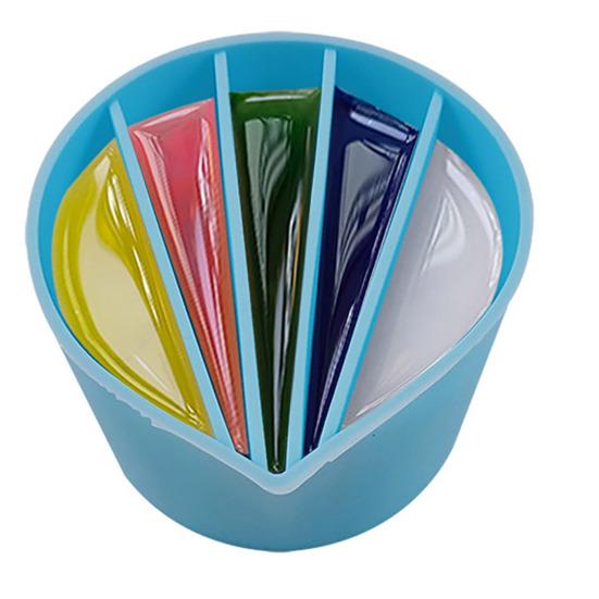 Чашка для смешивания цветов в форме капли воды, синяя мягкая силиконовая чашка для смешивания цветов DIY, УФ-смола, мерная чашка для жидкости