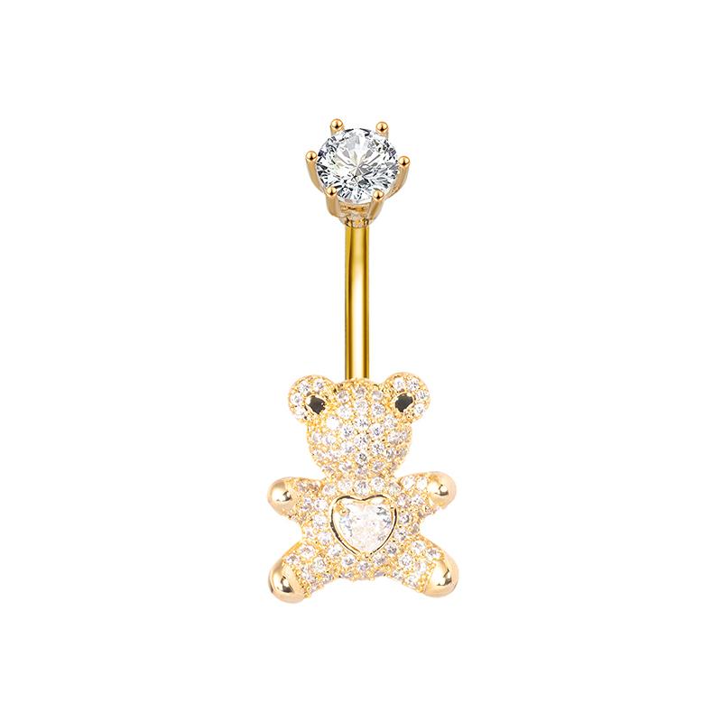 Милое кольцо в виде медведя-бабочки для пупка, кольцо для женщин и девочек, изысканное сексуальное кольцо для пирсинга пупка, пирсинг, ювелирные изделия, подарки