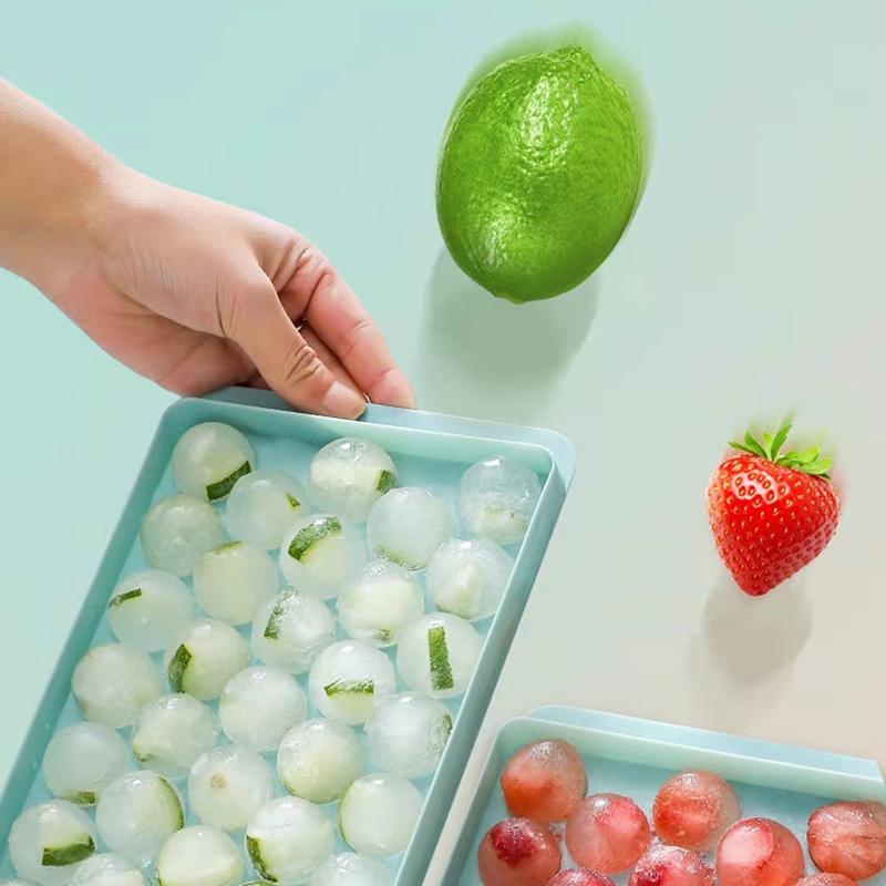 Ice Mold Refrigerator Spherical DIY Moulds Round Ice Cube Tray With Lid Plastic Diamond Style Ice Ball Maker Kitchen Tools