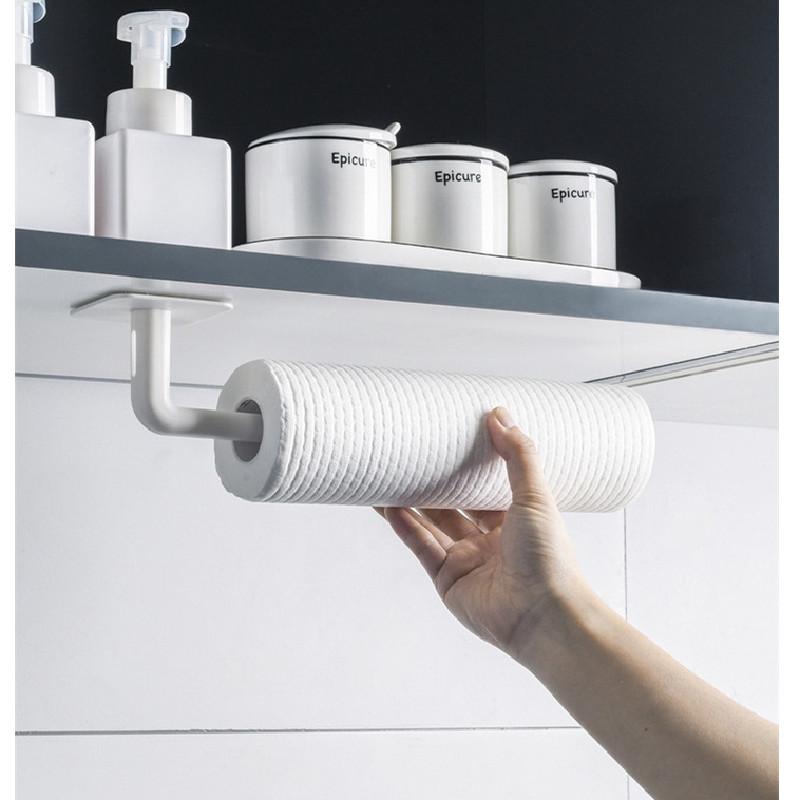 No Trace Sticky Hook Kitchen Roll Paper Organizer Bathroom Storage Rack Hanging Toilet Paper Holder