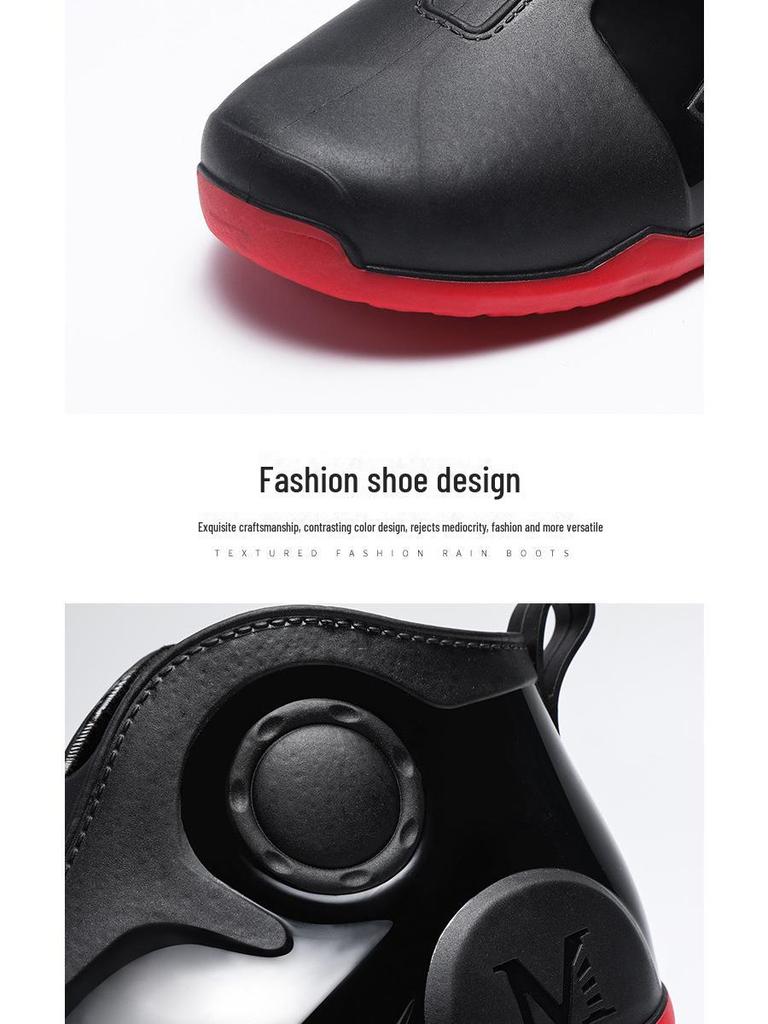 Men's Waterproof Low-Top Rain Boots - Non-Slip Outdoor Shoes for Fishing, Kitchen, and Car Washing