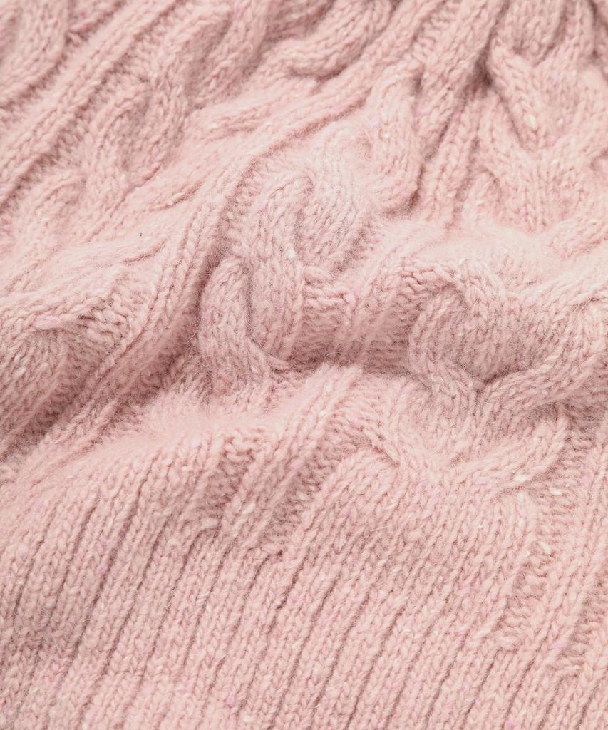 COVERNAT Logo Cable Lambswool Beanie Pink