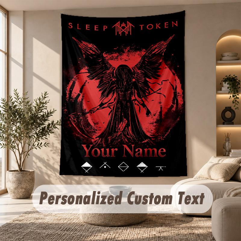 Tapestry Custom Name Text, Wall Hanging Tapestry Home Room DecorSleep Token
