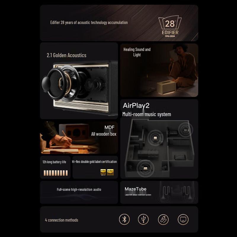 Edifier Huazai Evo Soul High-Quality Wooden Bluetooth Speaker