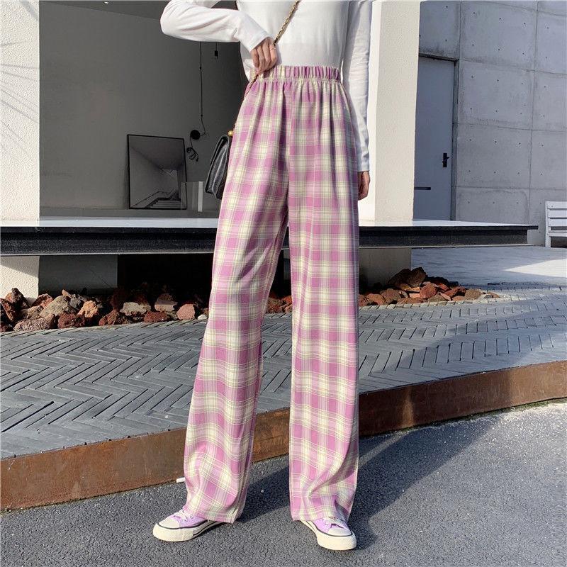 Женские Широкие брюки в клетку, размер: M-XL, цвета в ассортименте