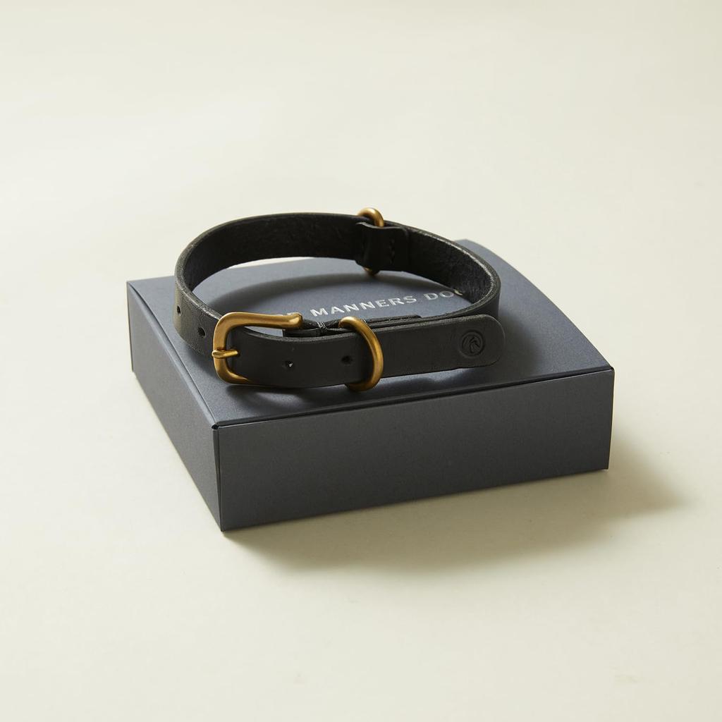 We Original All Leather Collar Black GOOD MANNERS DOG SERIES - (L) /