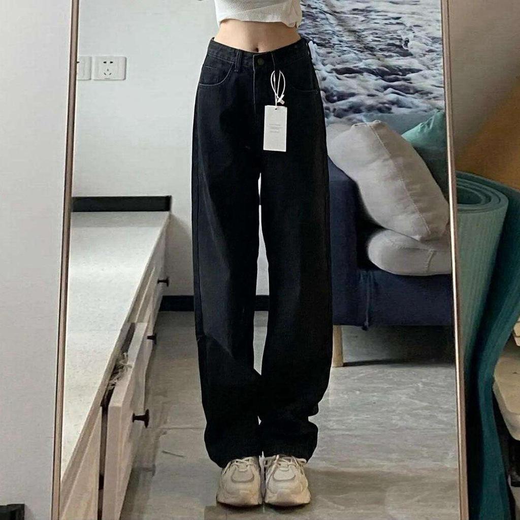 Женские джинсы с высокой талией и широкими штанинами — повседневный стиль осень/зима