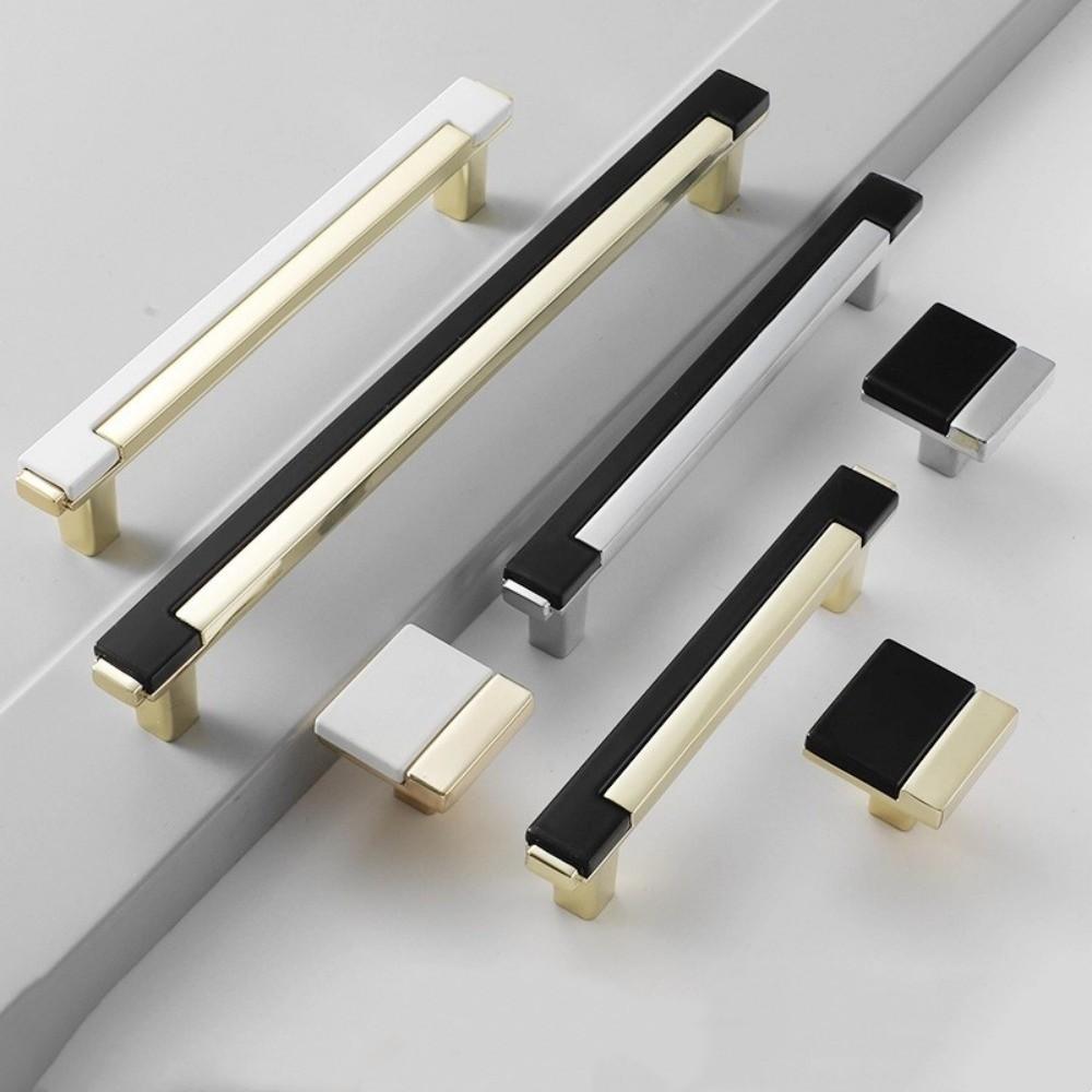 Zinc Alloy Cabinet Pull Double-colors Drawers Pull for Cupboard Dresser Closet