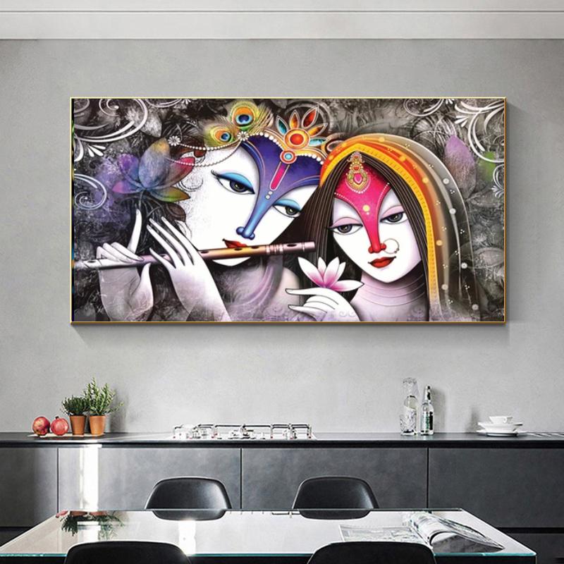 Лорд Радха Кришна постеры и принты Abatract холст картина настенное искусство для гостиной современный домашний декор религия Куадрос