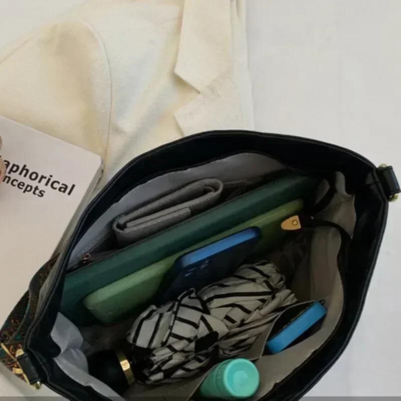 Винтажная сумка-слинг через плечо в стиле ведра из ПУ-кожи с широким ремнем