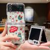 Чехол с принтом Санты и оленей на Рождество для Samsung Galaxy Z Flip 6 5 4 3 Жесткая складная прозрачная крышка для телефона для Samsung Z Flip5 Flip4 Flip6